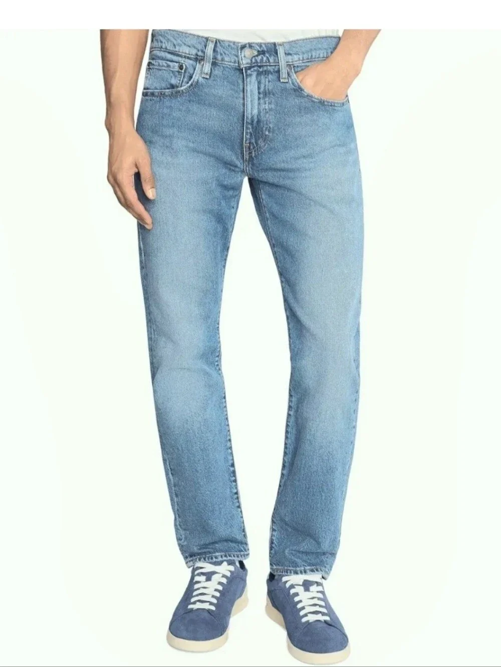 Levis Premium Denim 502 Tapered Jeans Medium Wash 31x32 Big E Low Rise Mens New